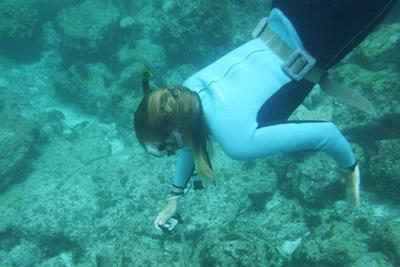 student snorkelling
