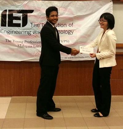 Sean receiving his award
