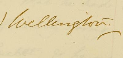 Signature of Duke of Wellington
