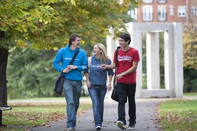 Students walking