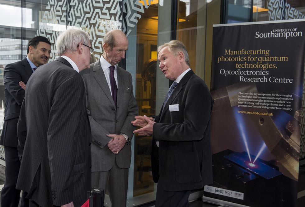 Professor Sir David Payne welcomed HRH to the University’s Clean Room Complex