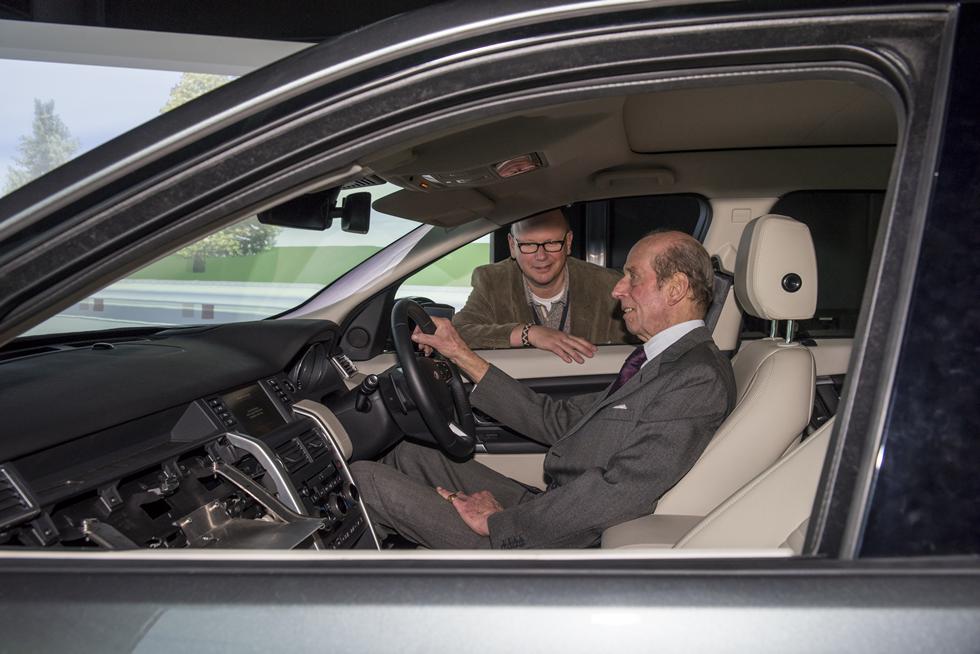 HRH The Duke of Kent experiences the University’s driving simulator under the supervision of Professor Neville Stanton