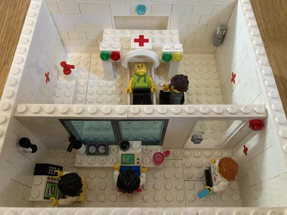 A Lego model of MRI scanner room, built by one of our participants