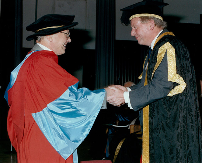 Sir David Attenborough receiving his Honorary Degree.