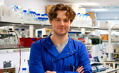 James Christian in research lab