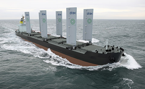 Smart ship floating in the sea
