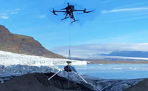 Drone lands sensor on glacier
