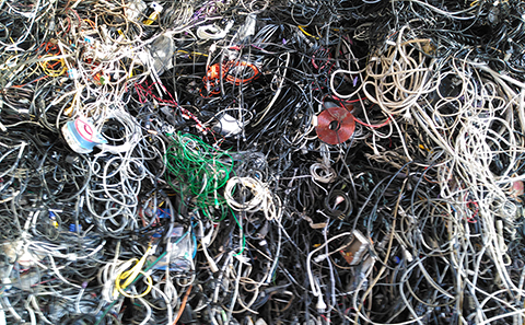 A pile of cables and wires