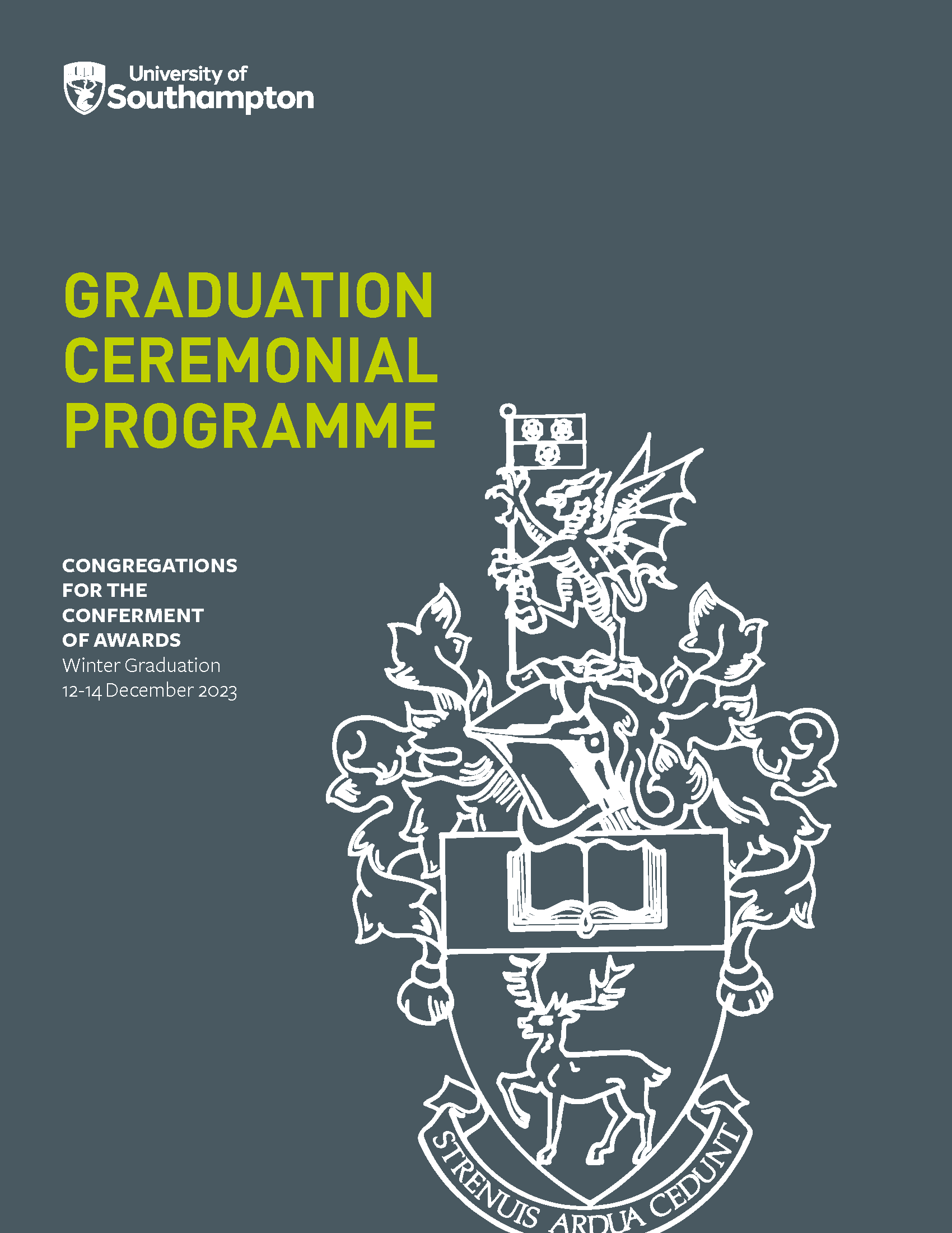 Winter Graduation programme 2023
