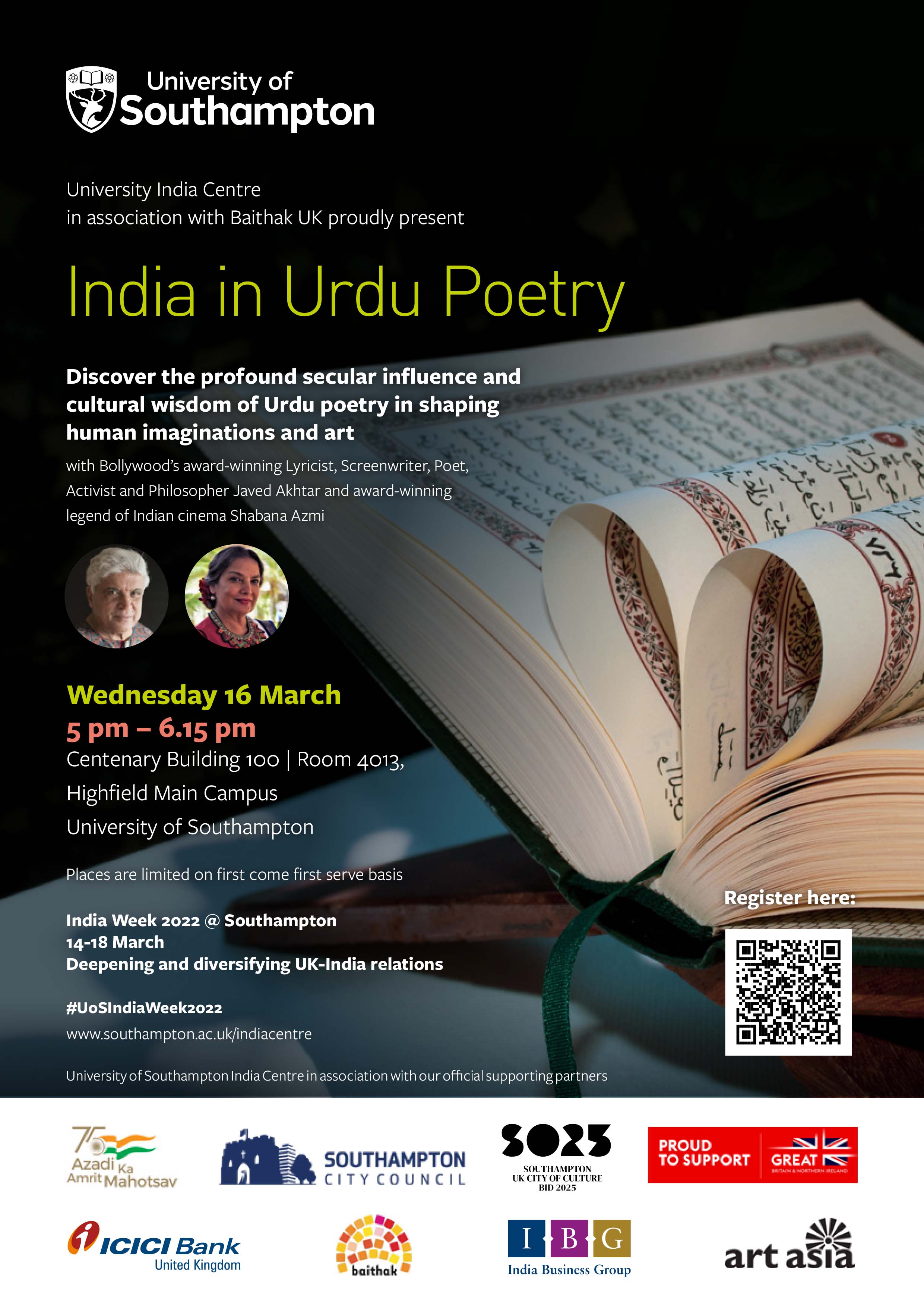 India in Urdu Poetry Flyer