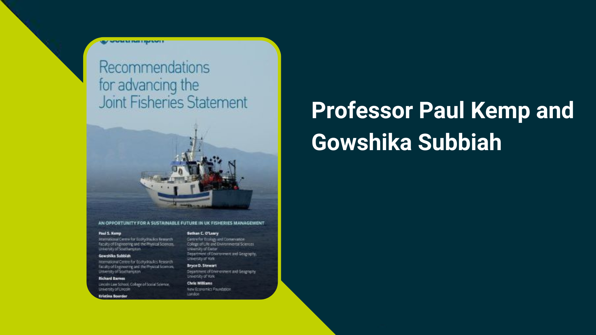 Recommendations for advancing the Joint Fisheries Statement