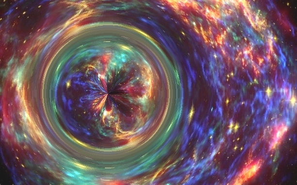 coloured patterns around black hole
