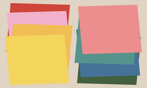 Deck of rectangular colour cards 
