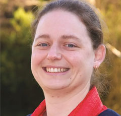 Professor Jo Nield headshot, smiling at camera.