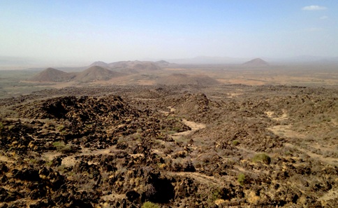 View of the Main Ethiopian Rift from Boset Volcano, Ethiopia, showing the expansive landscape and geological features of the rift valley.