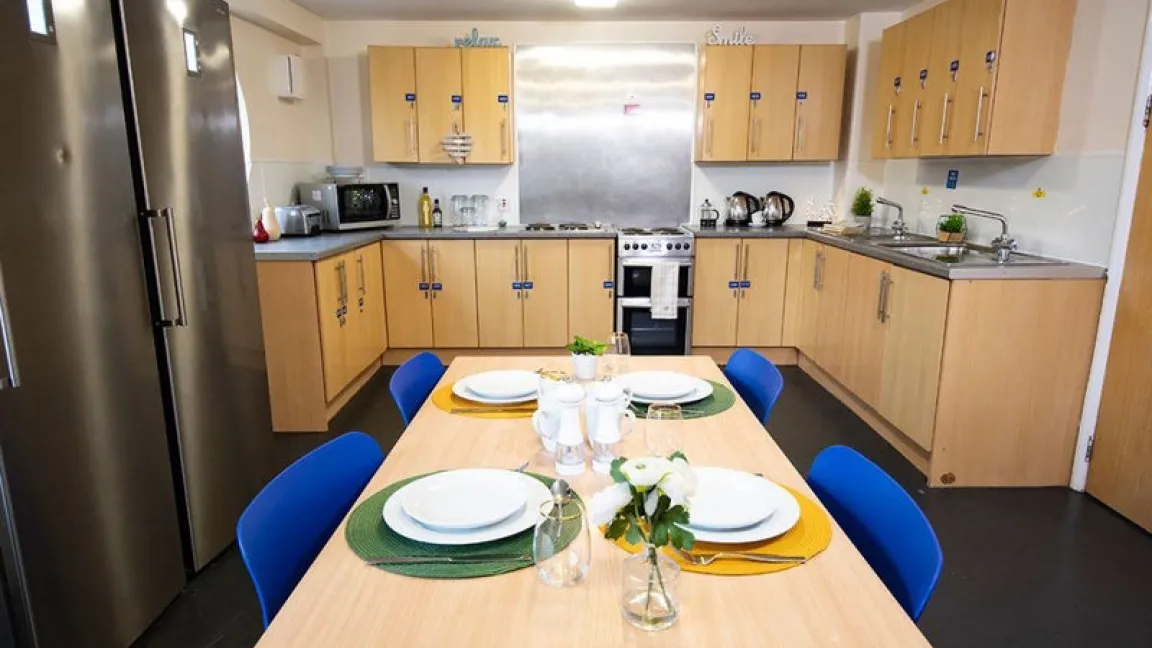 Shared kitchen at Lucia Foster Welch accommodation hall