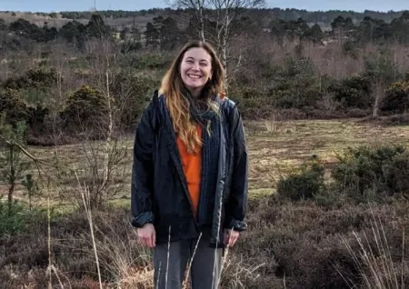 Carla standing in a moorland area