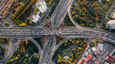 Road system from above