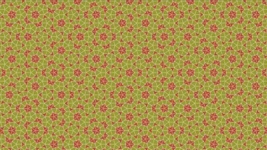 Geometric penrose tile pattern colours mustard and coral