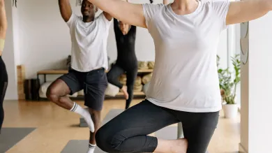 Yoga group session