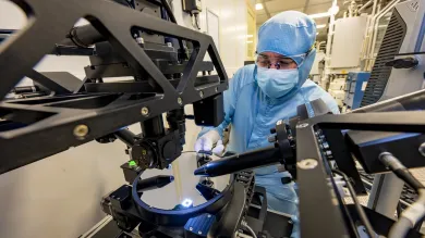 A man in front of M2000 Spectroscopic Ellipsometer