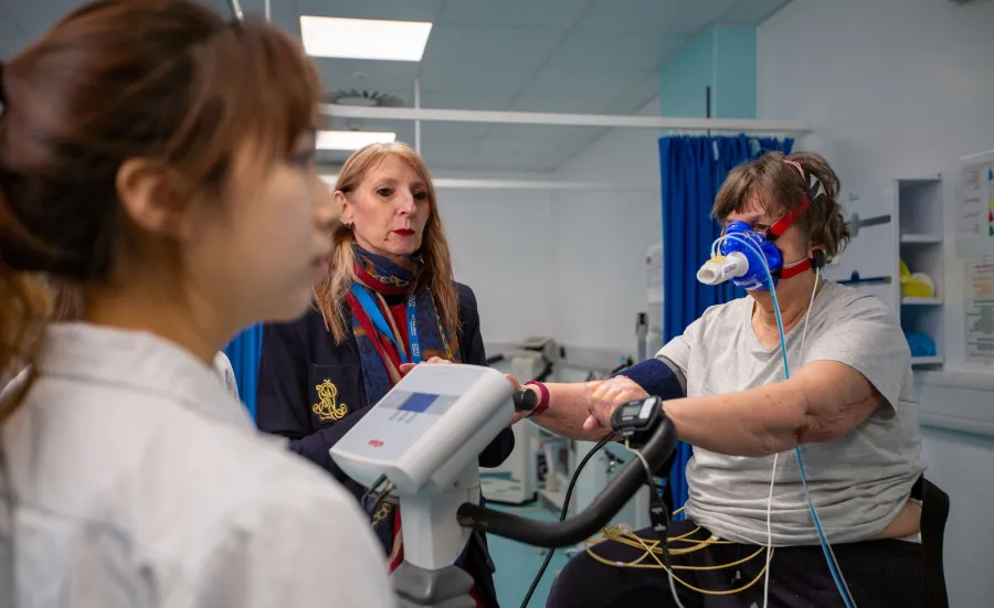 MSc Clinical Exercise Physiology student using cardio machines