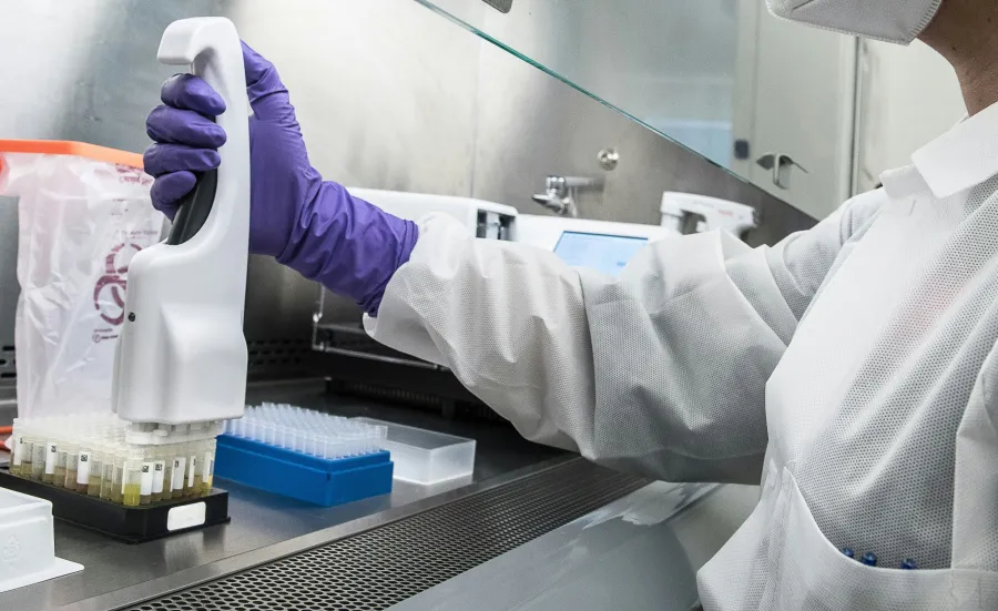 A medical scientist conducts an experiment