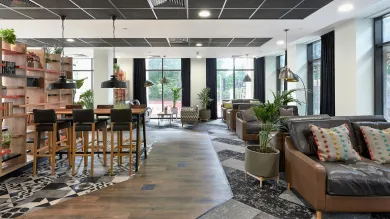 A spacious and well-lit living and study area at Southampton Crossings.