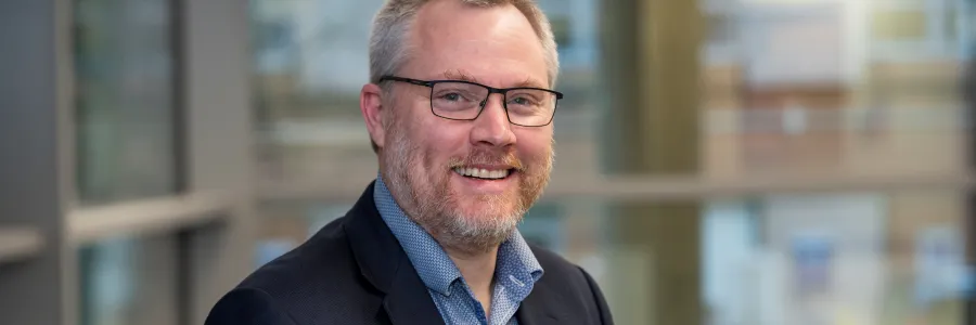 Gareth smiles at the camera