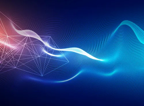 Abstract image of neon lights with waves 