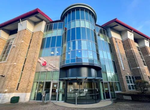 Main entrance of the Institute of Developmental Sciences Building, Southampton General Hospital