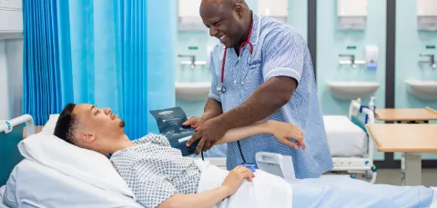 Student nurse in practical