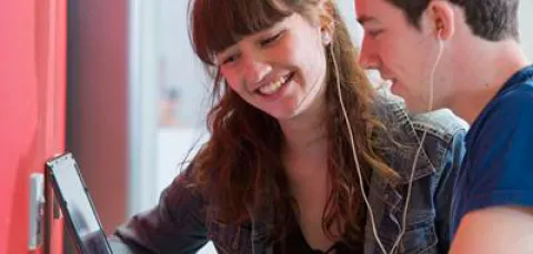 Students at a computer