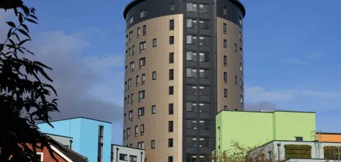 An exterior shot of the city gateway accommodation.
