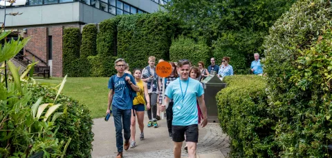 Student tour of the university