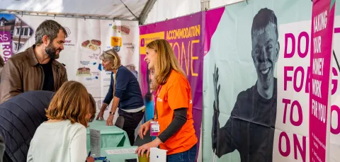 A campus stall during an open day.