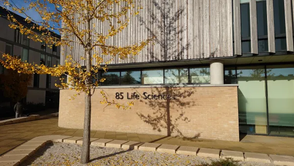 Life Sciences building in autumn