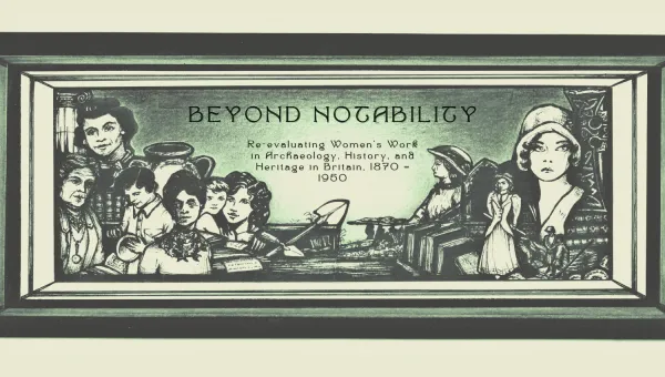 ink sketch of womwn of varying age in cllothes from 1870 to 1950