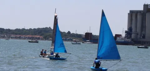 3 dinghies on the river Itchen
