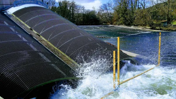 Fish friendly bypass routes on a river used for hydropower
