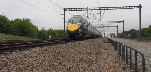 Shot of train passing