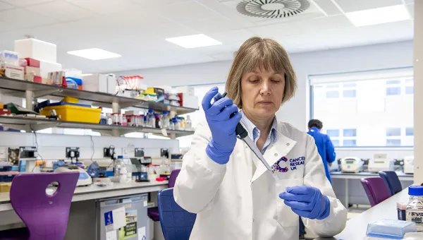 Prof Sally Ward doing experiments in the lab.