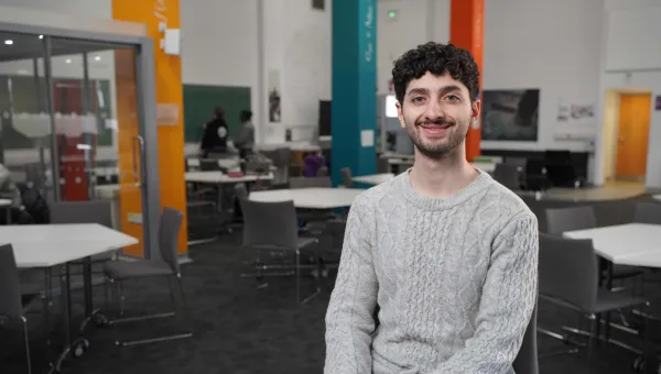 Feras Al Sahar, BSc Mathematics student, in the Maths study and social space.