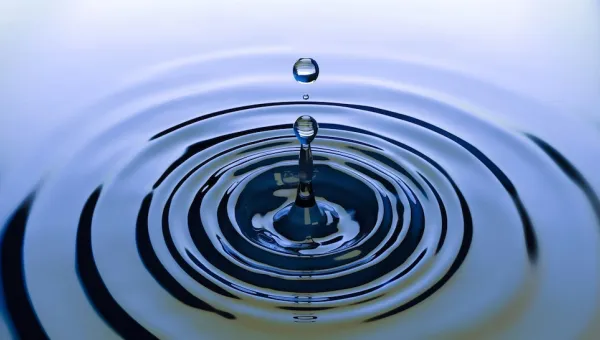 Water droplets and ripple