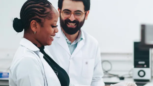 Two clinical academics share a joke