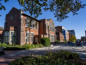 An exterior shot of a building on Highfield Campus