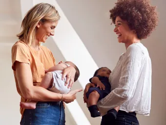 Early Years Centre parents holding babies