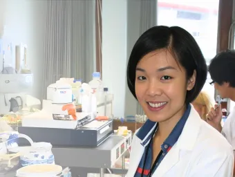 Professor Sean Lim working in the lab.