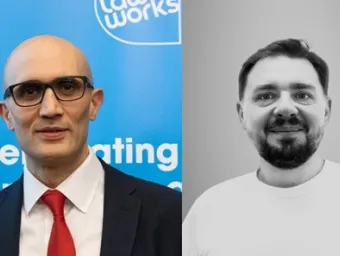 Portraits of Omar Madhloom and Ruslan Kosarenko