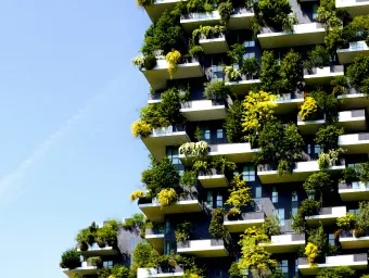 A building overflowing with greenery